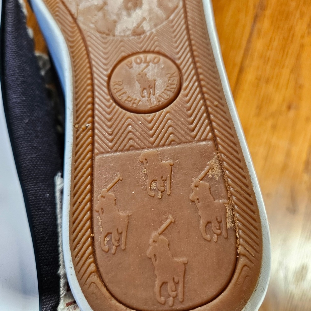 Polo Ralph Lauren Kids High Top Sneakers American Flag Canvas Shoes Size 4 - Picture 8 of 11